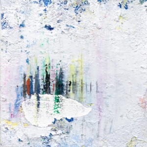 "Forest", 2015, enamel, oil paint, house paint, felt on canvas